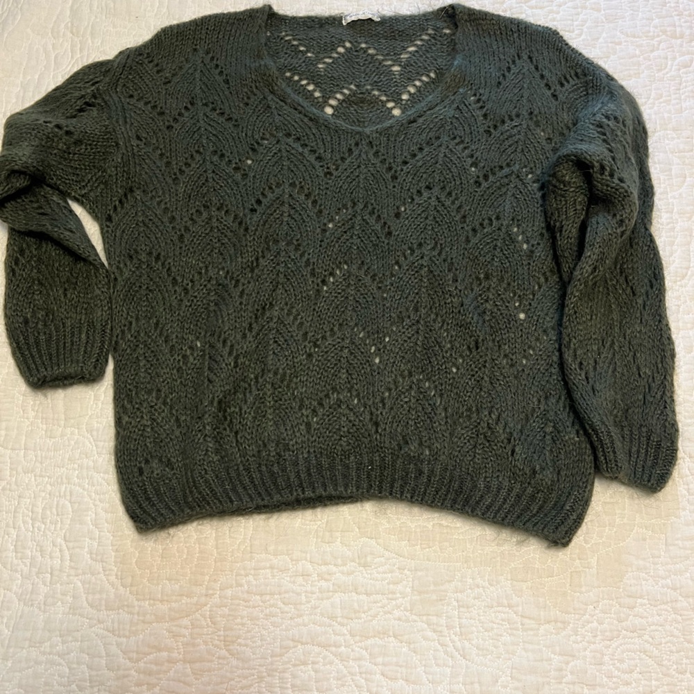 Green olive beautiful sweater  never used